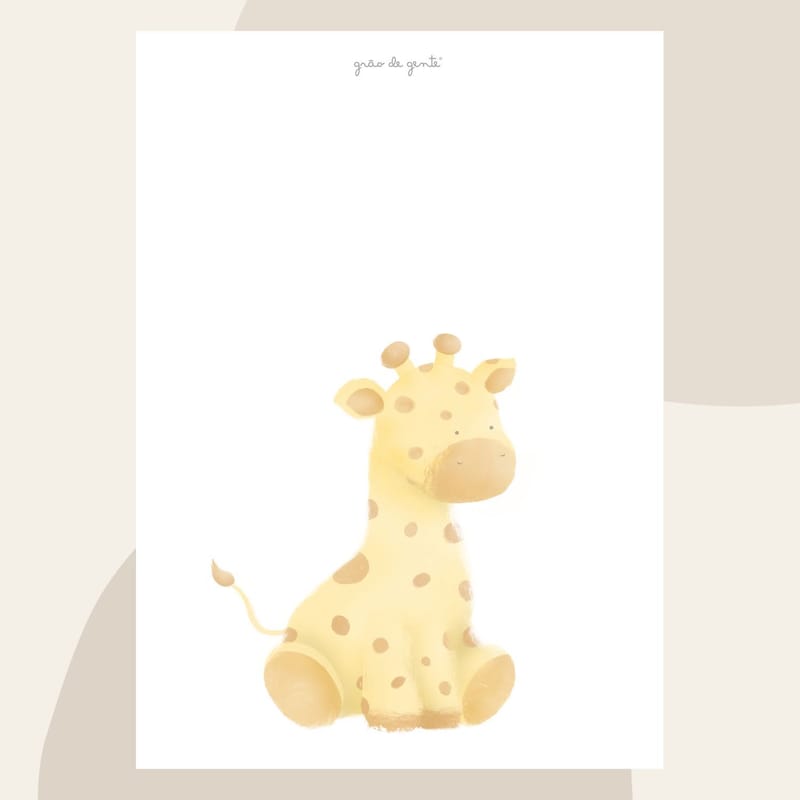 Pôster Adesivo Safári Girafinha