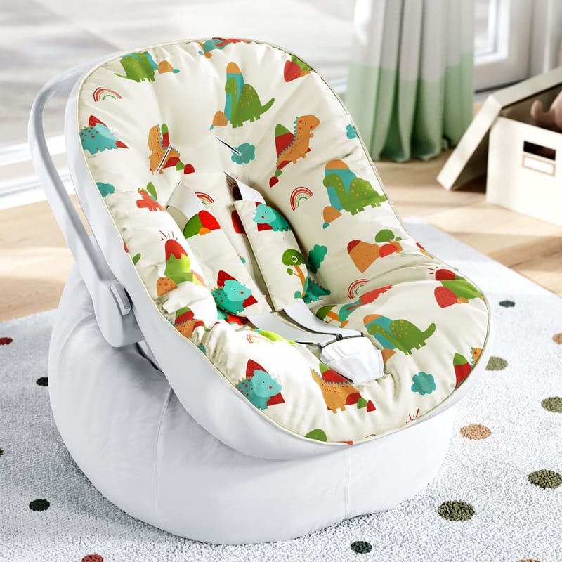 Capa de Carrinho com Protetor de Cinto Dinossauros Coloridos