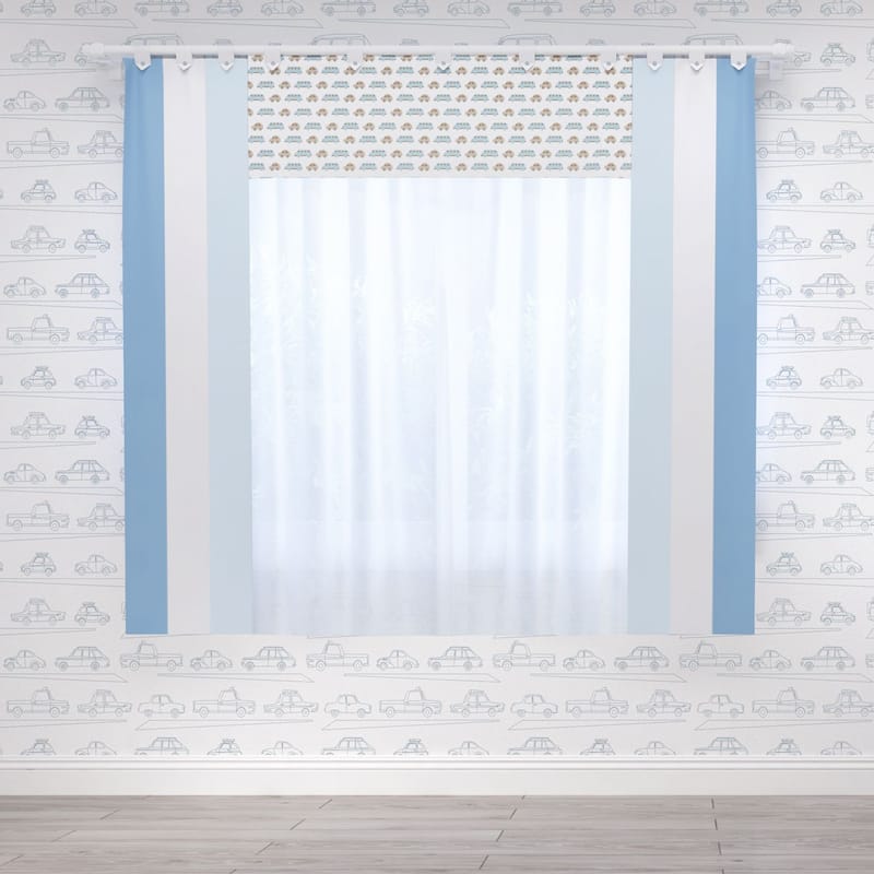 Cortina Carrinhos Amarelo 1,50m