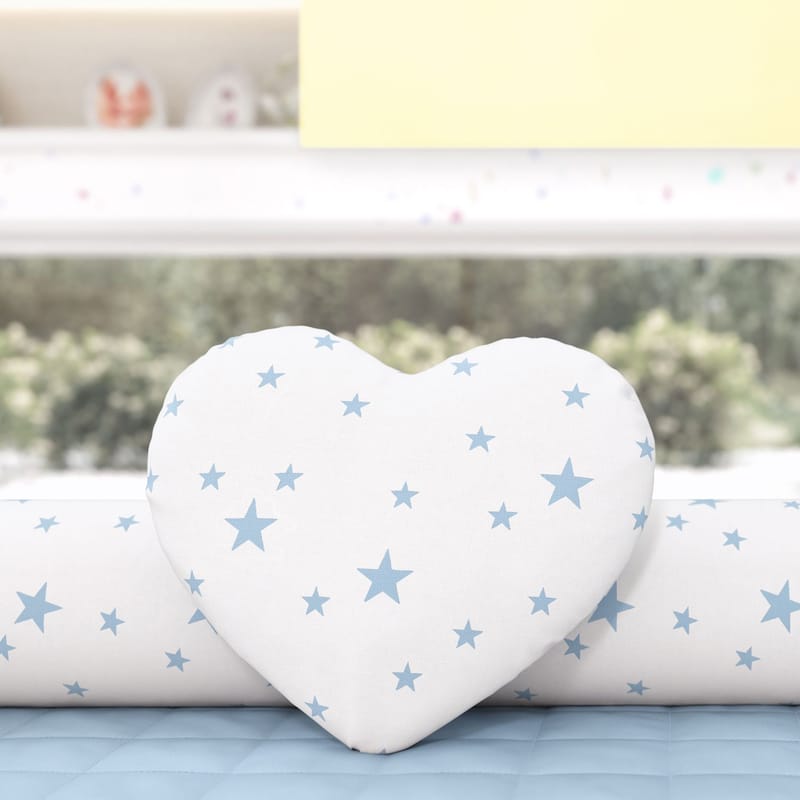 Almofada Coração Estrelinhas Amarelo 28cm