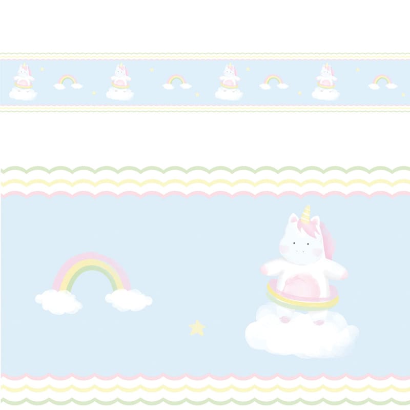 Faixa Adesiva de Parede Amiguinhas Unicórnio 2m