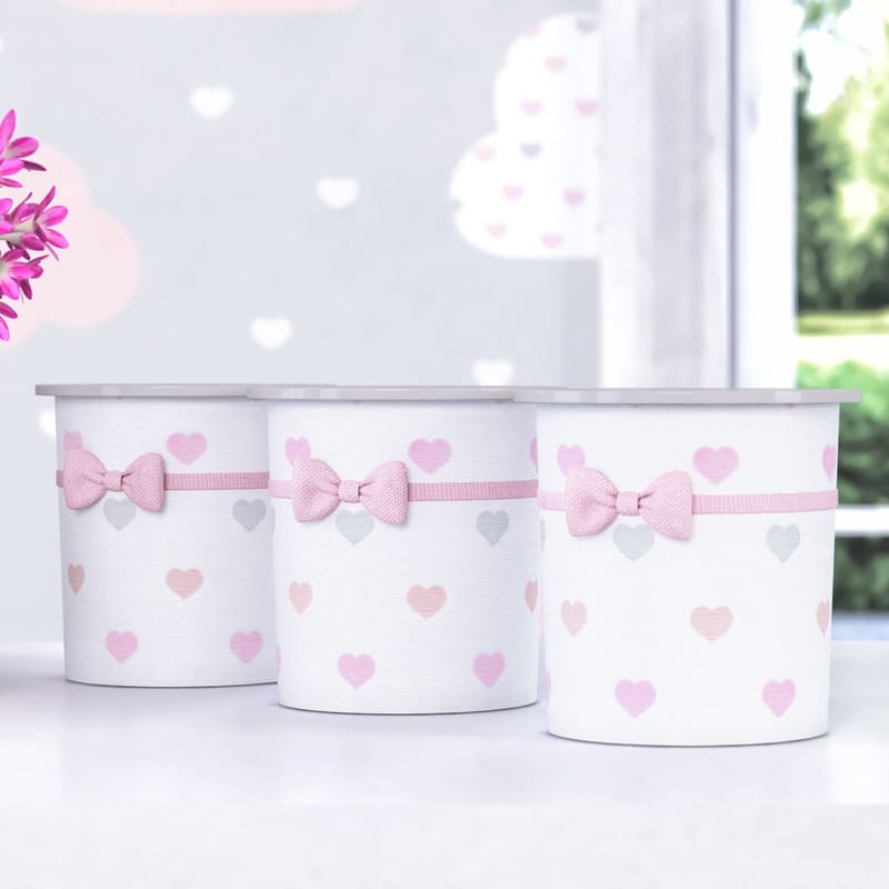 Jogo de Potes Corações e Lacinho