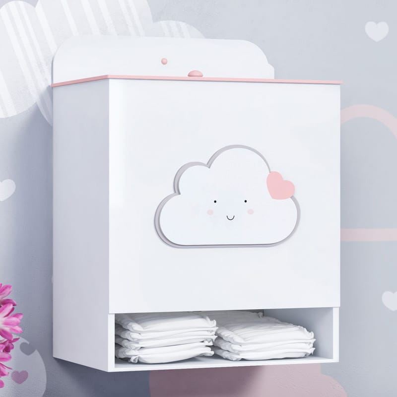 Porta Fraldas MDF Nuvem Coração