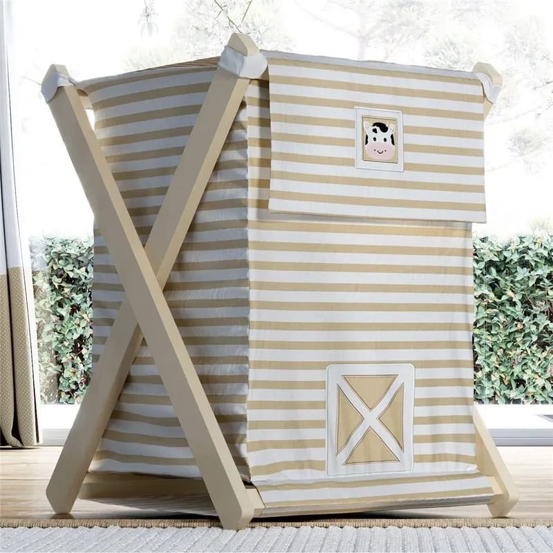 Cesto de Roupas Listrado Amiguinha Vaquinha