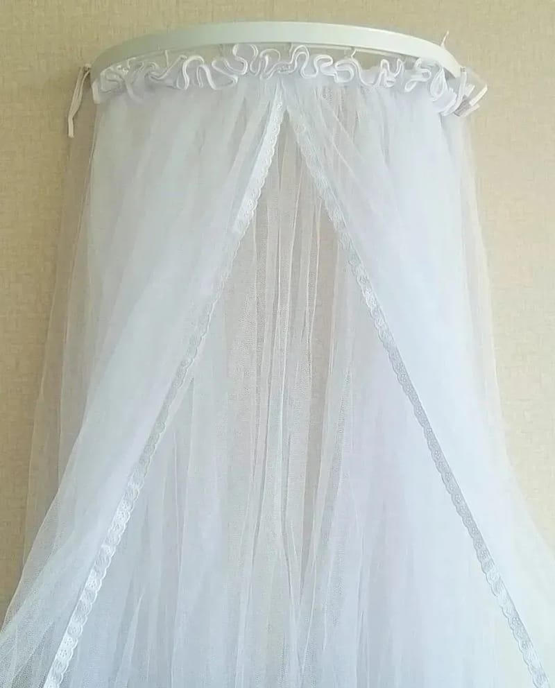 Mosquiteiro Dossel com Suporte Estrela Filó Branco