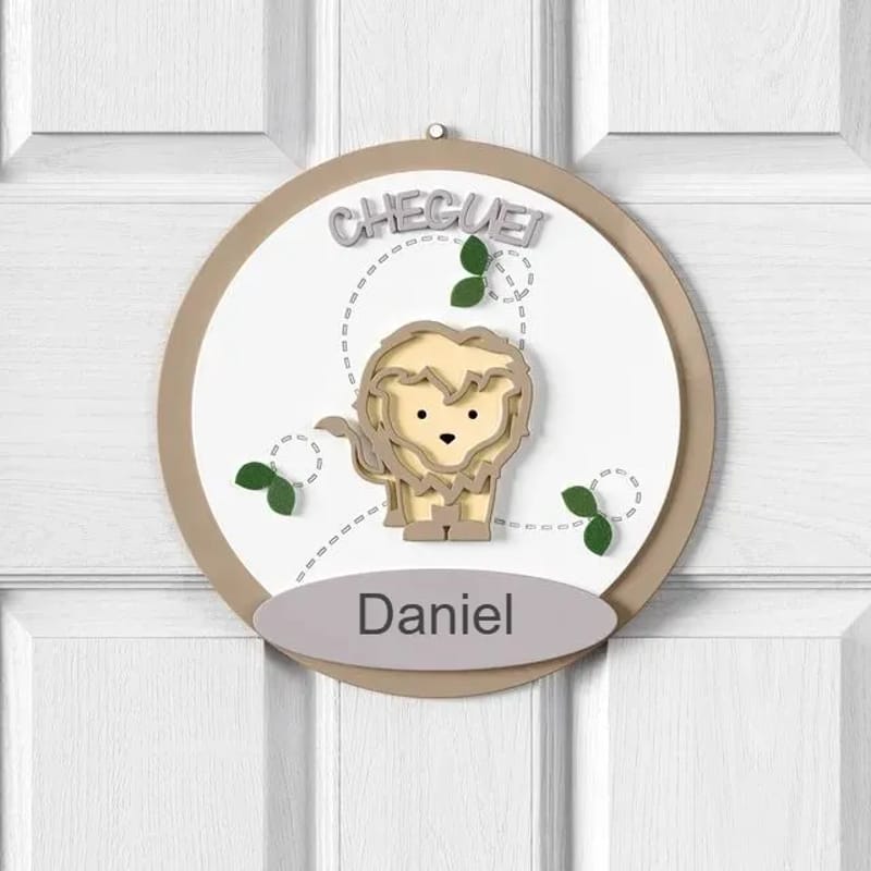 Porta Maternidade Personalizado Safári Baby - Daniel