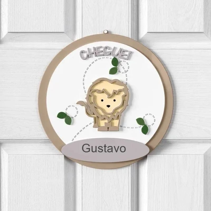Porta Maternidade Personalizado Safári Baby - Gustavo