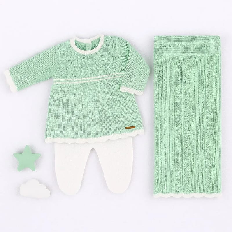 Saída Maternidade Tricot Vestido Verde P