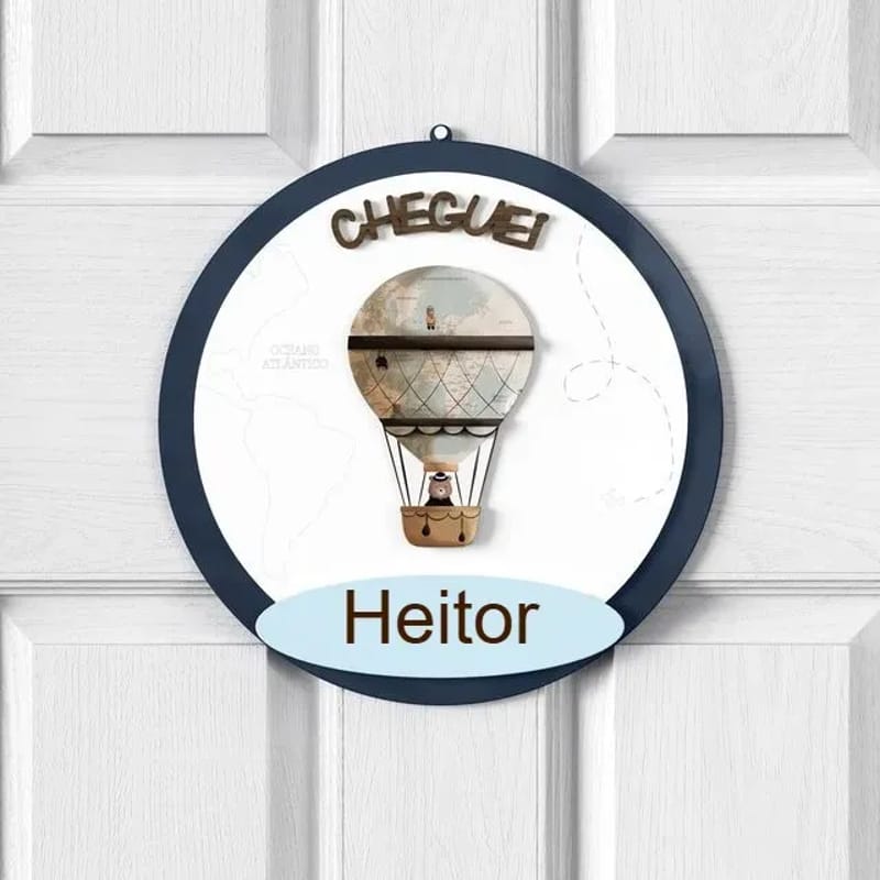 Porta Maternidade Personalizado Teddy Pelo Mundo - Heitor