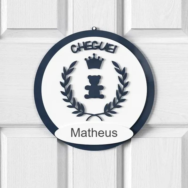 Porta Maternidade Personalizado Realeza Marinho - Matheus