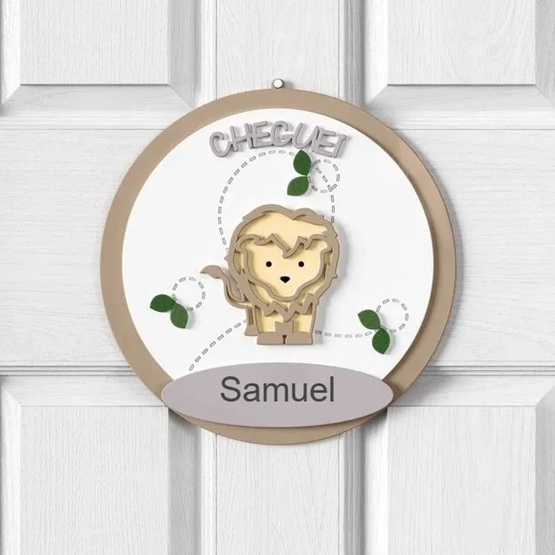 Porta Maternidade Personalizado Safári Baby - Samuel