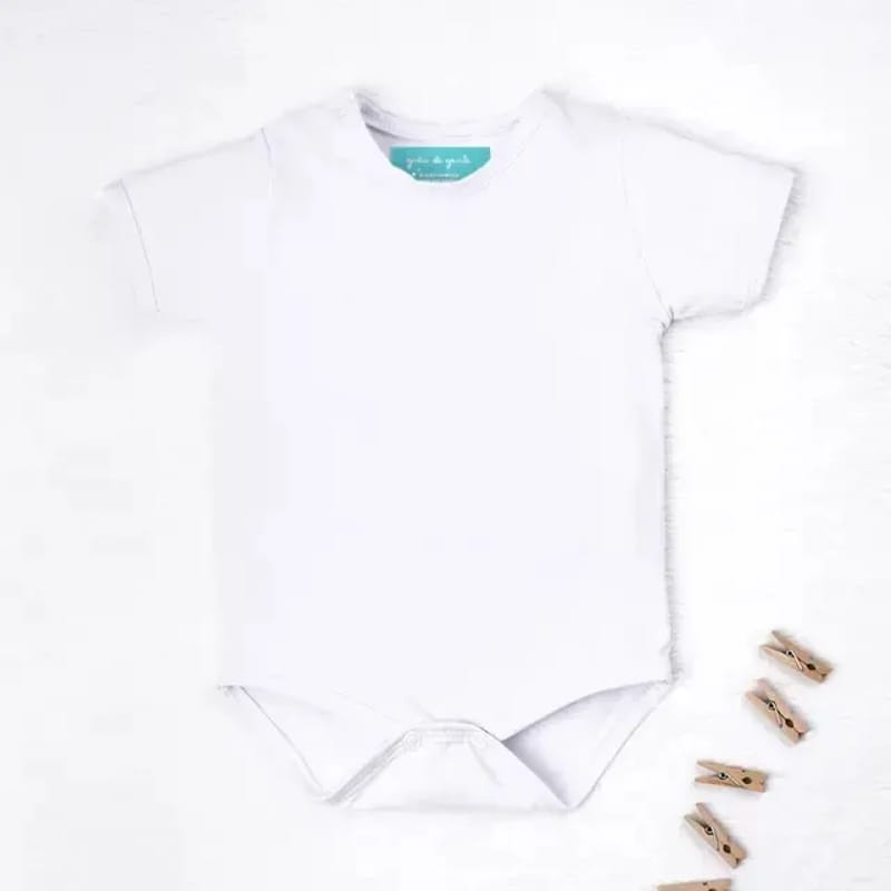 Body Manga Curta Basic Liso Branco 9 a 12 Meses