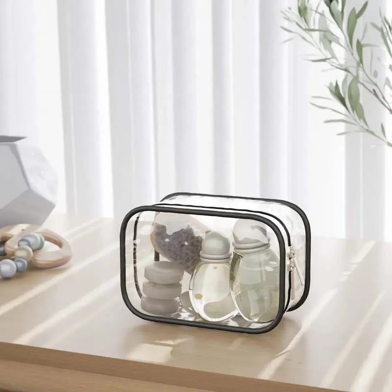 Kit Necessaire Impermeável Viagem Preto Fosco